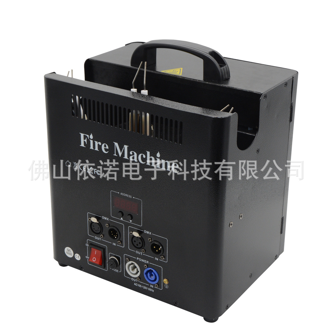 The stage three-head flamethrower performance DMX512 flame machine, small fire column machine, bar and nightclub atmosphere special effects equipment Specification drawing