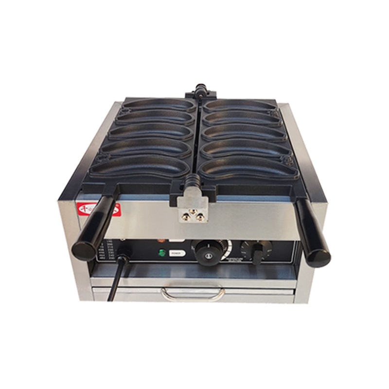 Qianmai commercial electric five-compartment banana burner, double-sided heating banana burner mold waffle machine, stall equipment