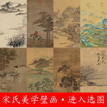 法式复古黑白花鸟壁纸卧室床头背景墙纸美式田园壁布酒店民宿壁画详情1