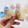 Double-headed organza flower diy, fringed flower three-dimensional fabric flower hair accessory, clothing flower accessory Application Scenario