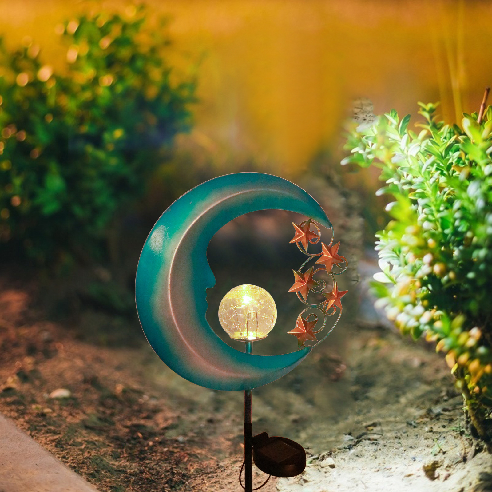 Cross-border e-commerce LED solar crescent-shaped ground insert light, park courtyard, rural path, outdoor decorative landscape light