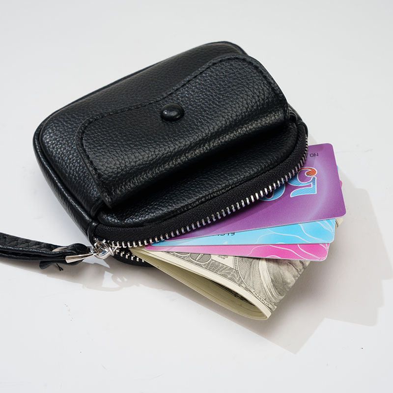 Wholesale Of 2024 New Women's Coin Purse, Short Solid-Color Wallet, Simple Wrist Bag, Cross-Border Best-Selling Hand-Held Bag details Picture