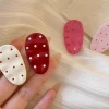 Sweet and stylish oval polka dot hair clips for women on Instagram, simple and unique forehead side clips, niche design, versatile hair accessories, trendy Specification image