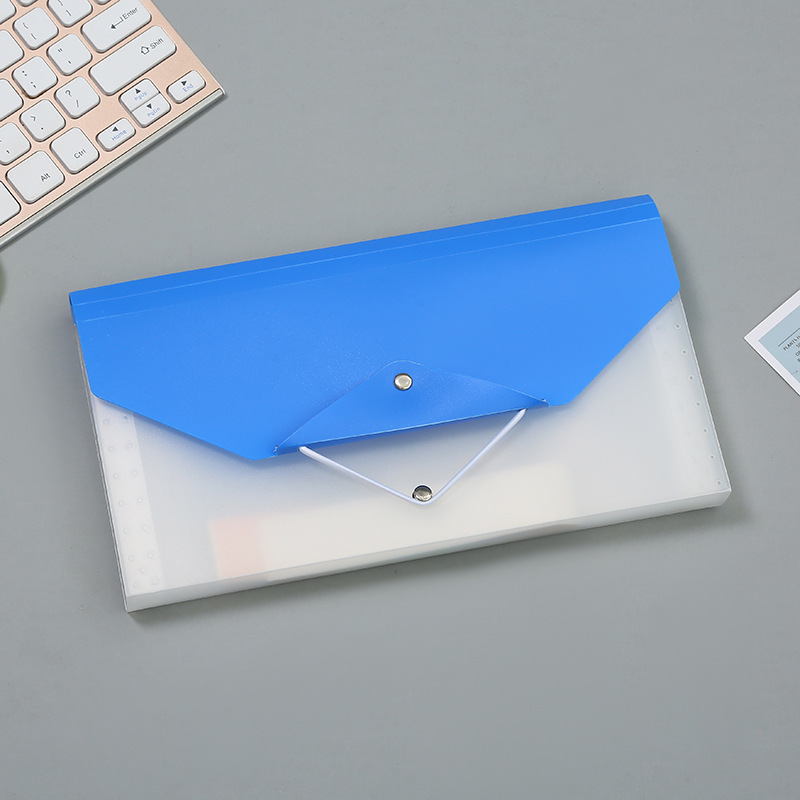 Clashing strap buckle office classified briefcase large capacity test paper data storage bag bill material folder thumbnail