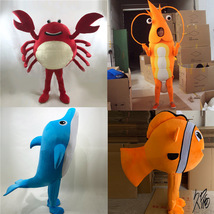 龙虾人偶服装趣味宣传海洋人偶服装龙虾小丑鲨鱼行走表演服搞笑