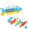 新款4件DIY空白鱼骨木质挂件海边沙滩风空白绘画小鱼创意挂饰壁饰图