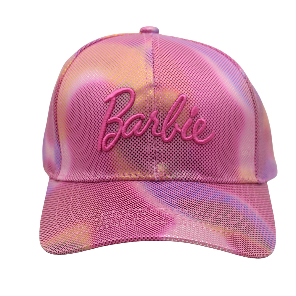 Cross-Border New Barbie Pink Glitter Fashion Baseball Cap Barbie Three-Dimensional Embroidered Sunblock Sunscreen Cap Female Trend