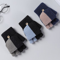 Women's gloves winter half finger clamshell knitted missing finger thickened warm dew finger adult fingerless game spot wholesale