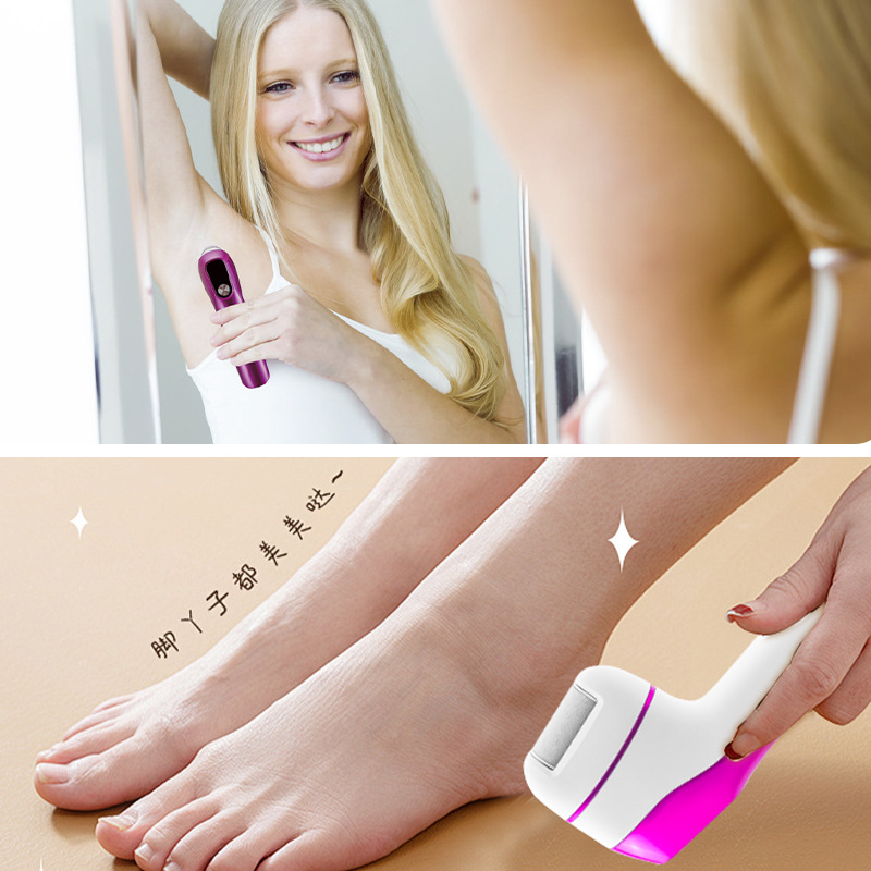 Hatteker Electric Hair Remover Multi-Function Shaver Underarm Private Hair Removal Extractor Foot Grinder Exfoliator Application Scenario
