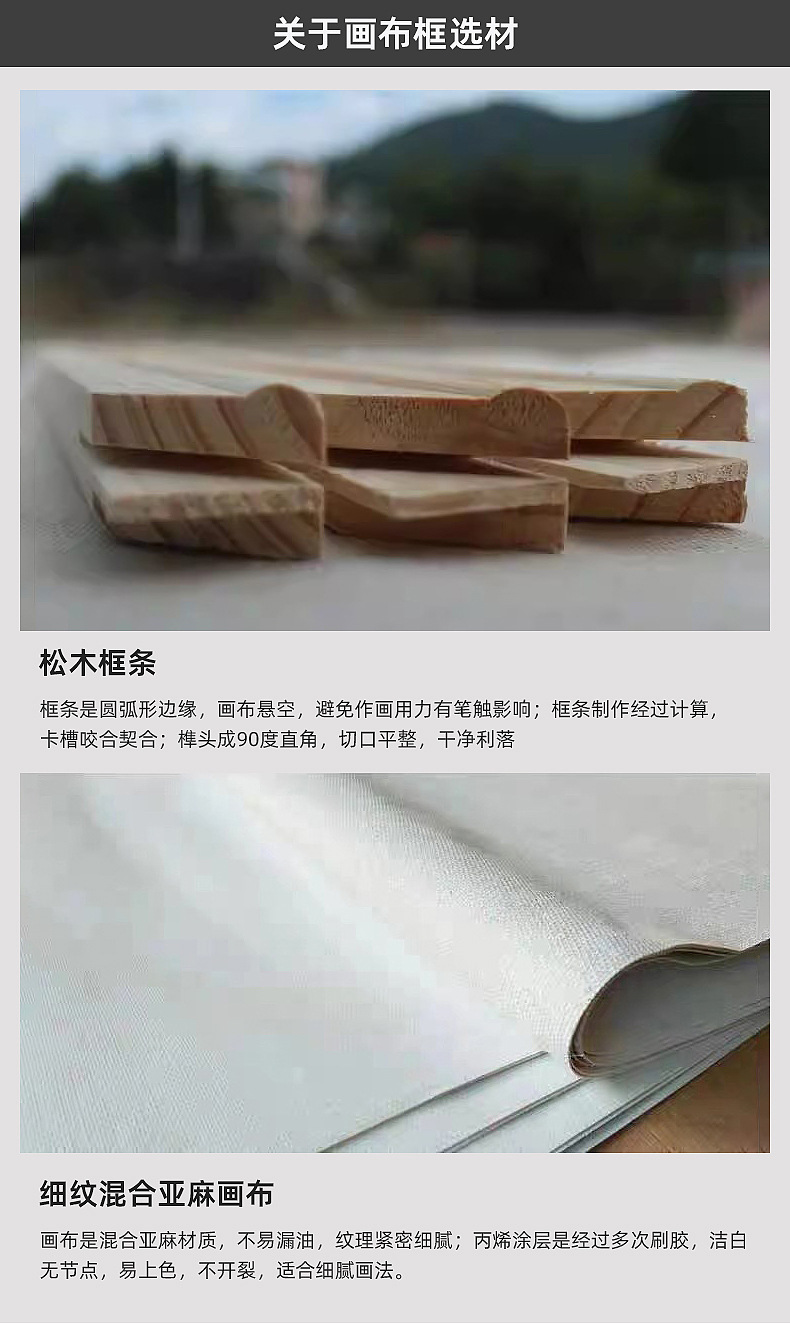 Large-sized oil painting frame, thickened blended linen oil painting canvas inner frame, hand-painted oil painting canvas hand-painted diy oil painting frame pic 13