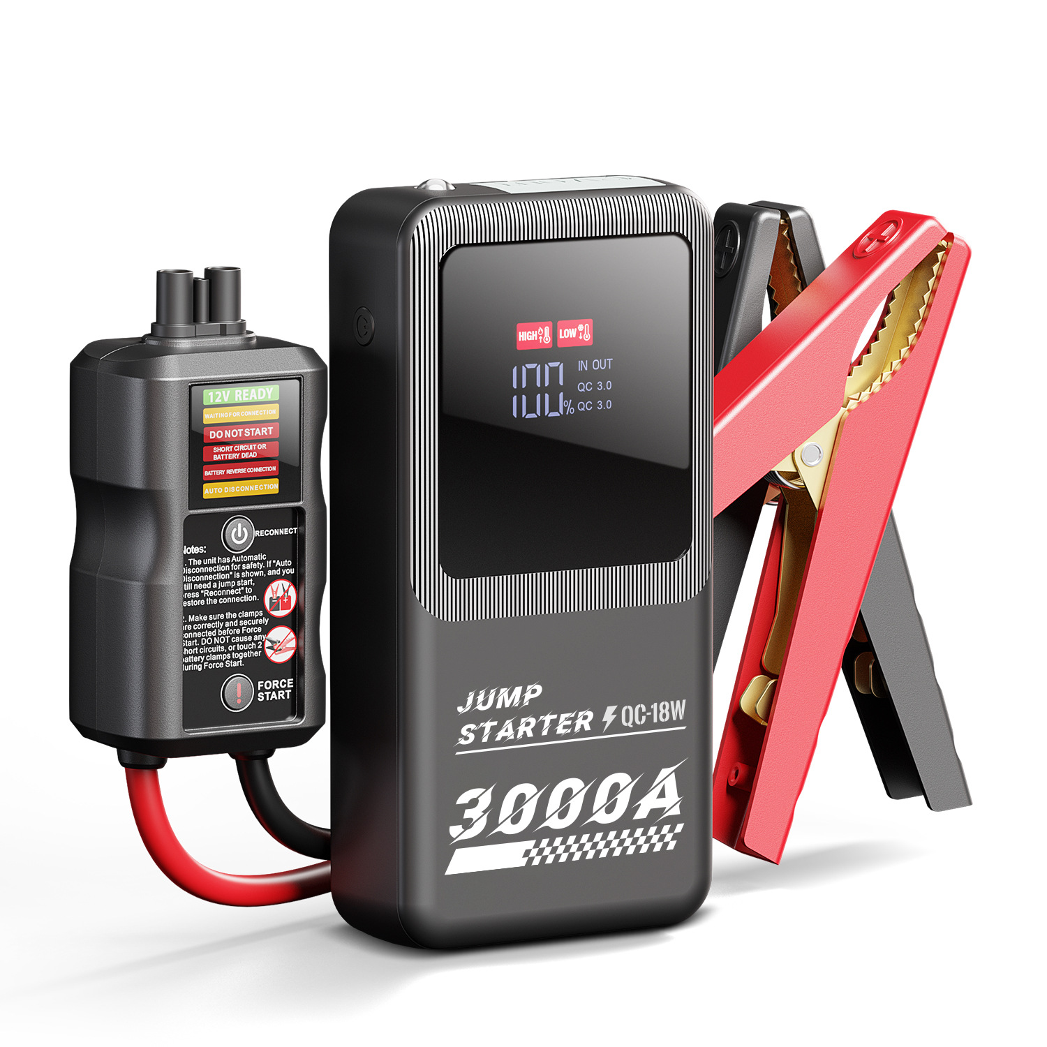 Cross-border foreign trade exclusive car emergency power supply jump-start box starter, over-carrying 12V, self-sold by the source factory Item Picture