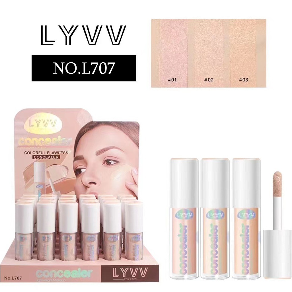 Cross-border bestseller LYVV long-lasting Concealer for dark circles, acne marks, spots, no makeup smudging, no powder caking, sweat resistance, oil control, and concealing