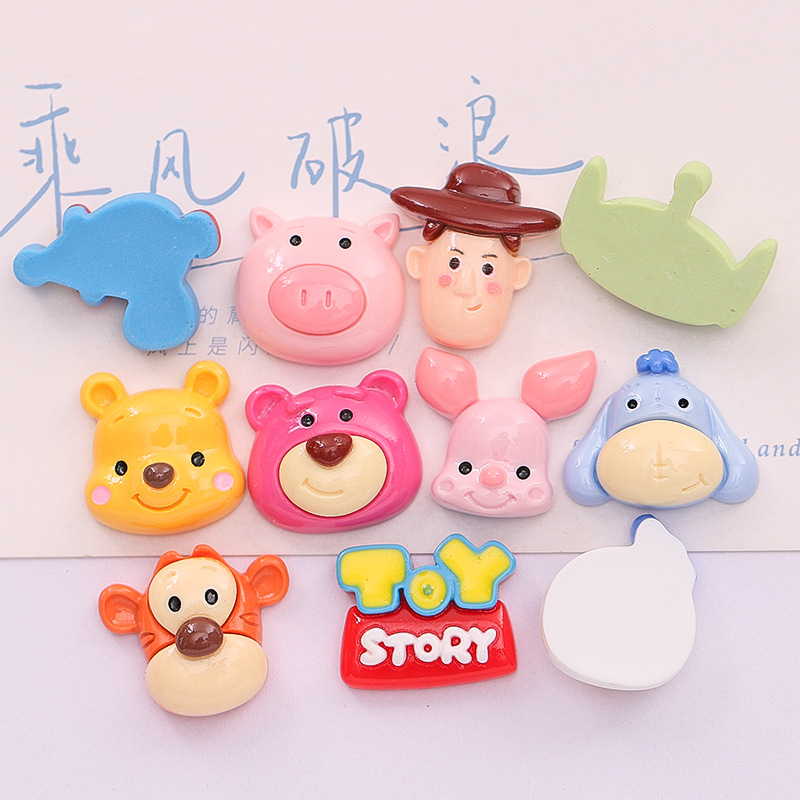 Bright Face Cartoon Story Series Diy Cream Glue Mobile Phone Case Shoe Buckle Hairpin Resin Accessories Wholesale Application Scenario