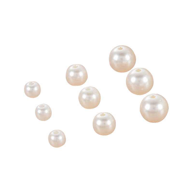 Ordinary Straight Hole Loose Bead With Hole Round Abs Color Pearl Bracelet Necklace Diy Manual Manufacturers Wholesale Item Picture