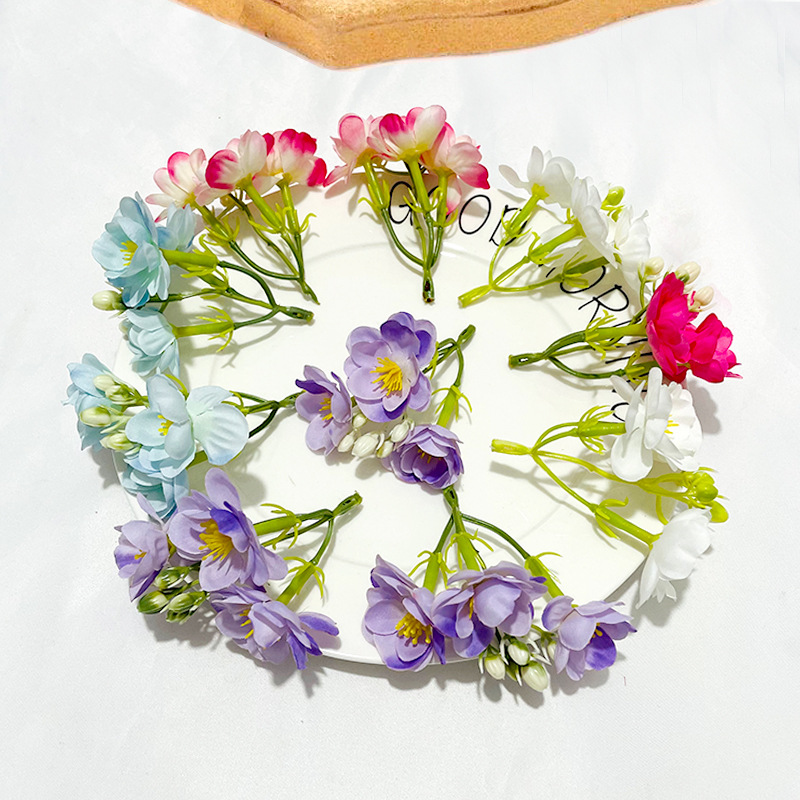 仿真茉莉花串 多头小花束发簪花环配饰拍摄道具橱窗装饰婚庆清新