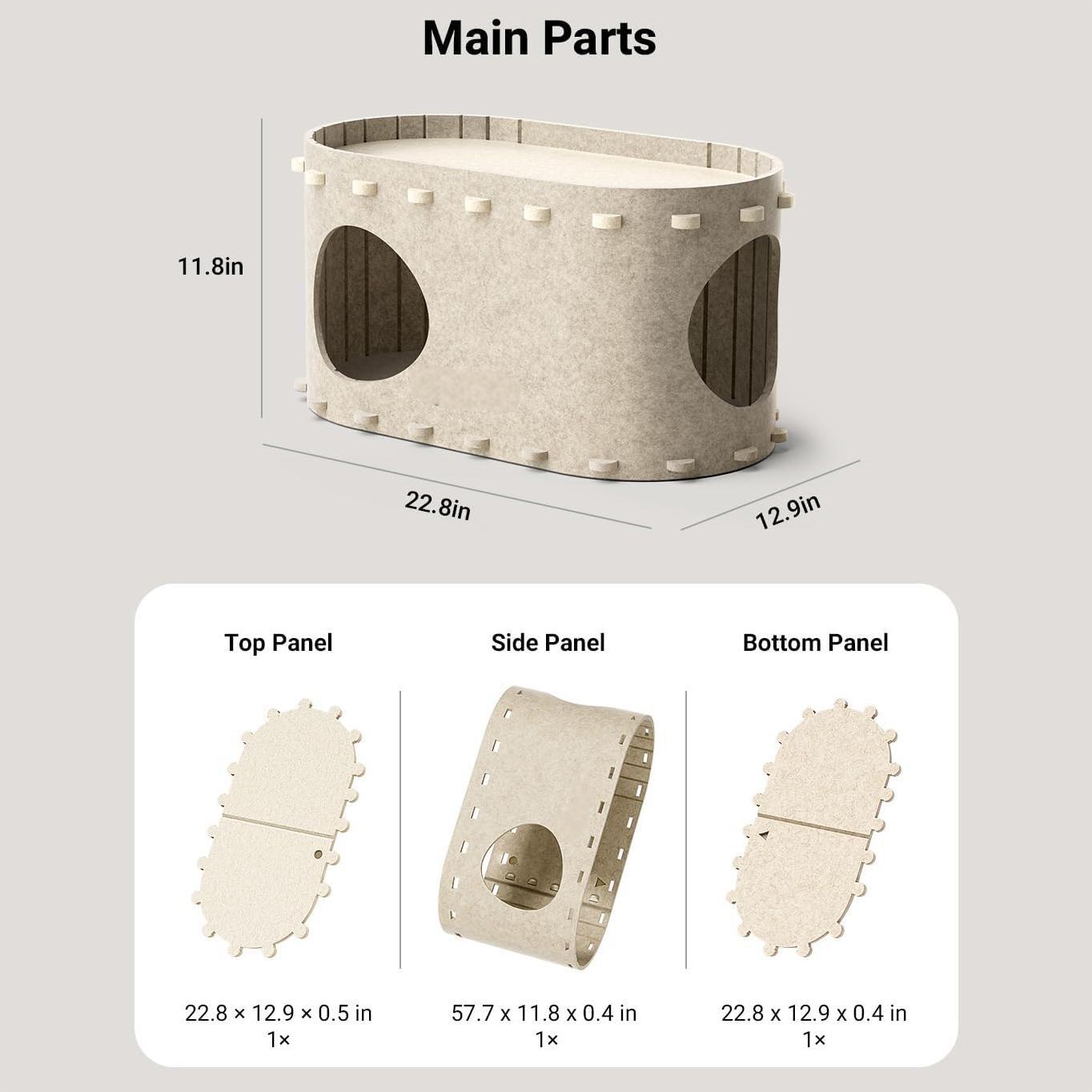 Felt cat bed Amazon cross-border double-layer large space foldable storage easy to maintain cat bed villa cat house Application Scenario