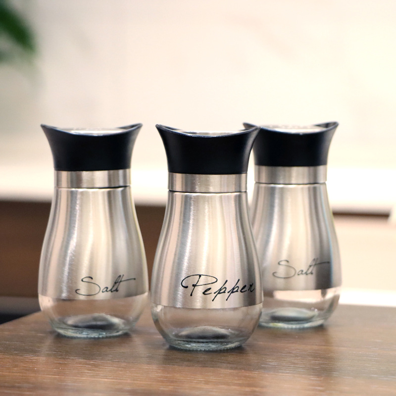 Stainless Steel Seasoning Bottle Household Seasoning Jar Multi-Functional Kitchen Seasoning Bottle Full Set Of Rotating Porous Sprinkling Bottle Specification drawing