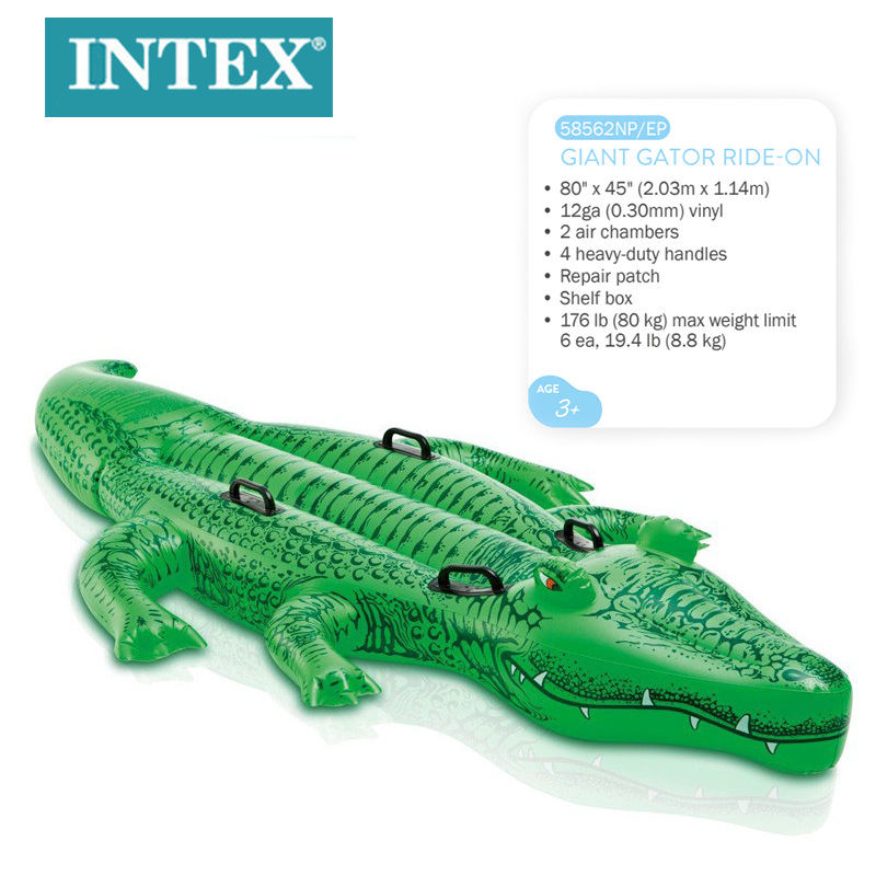 Wholesale of INTEX58562 large crocodile mount children's water inflatable float, animal float bed, and water inflatable toys details Picture