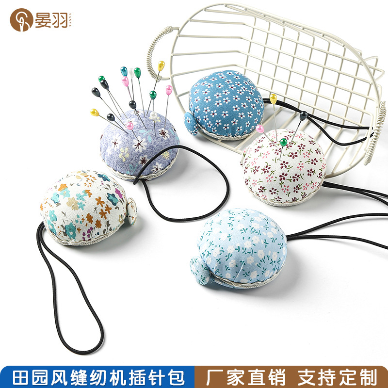Floral needle storage tools diy hand cross stitch sewing needle insert kit wrist cloth needle insert pad needle insert ball full figure
