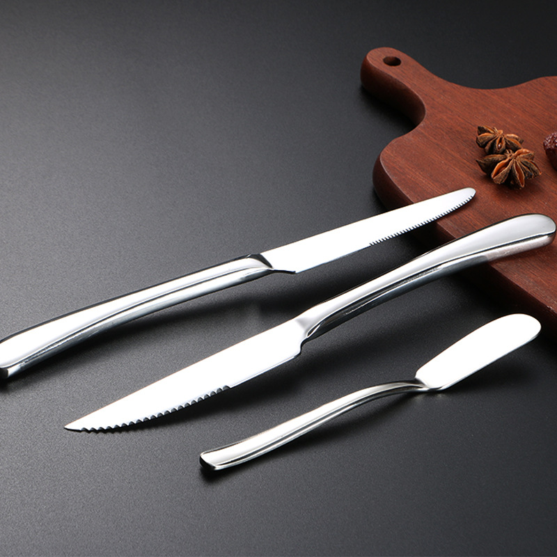 Mingrui Cross-Border White Moonlight Stainless Steel Knife, Fork And Spoon Set Western Restaurant Knife And Fork Tableware Household High Quality Spoon Application Scenario