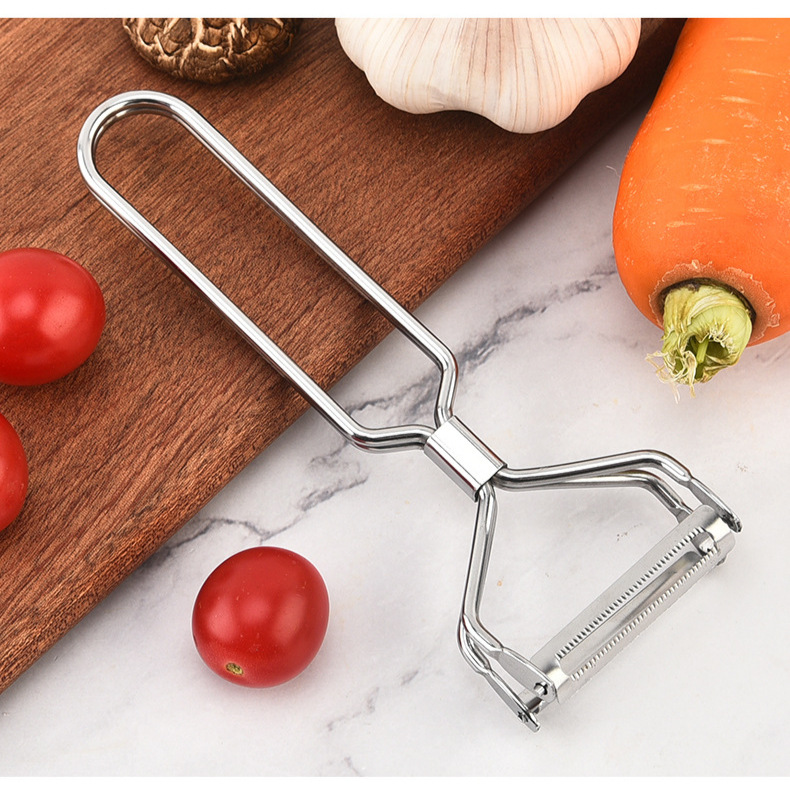 New best-selling kitchen gadget: Double-headed 304 stainless steel, European and American minimalist style two-in-one fruit peeler