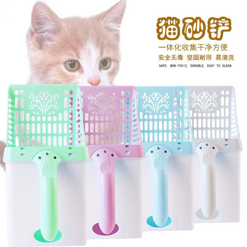 宠物猫砂铲可装垃圾袋一体式猫屎铲子便捷猫咪拾便铲宠物清洁用品