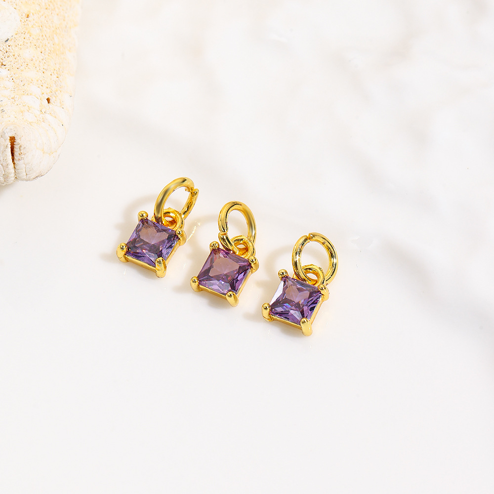 DIY pendants, bracelets, necklaces, earrings and accessories made of small, unique geometric square colored zircon pic 12