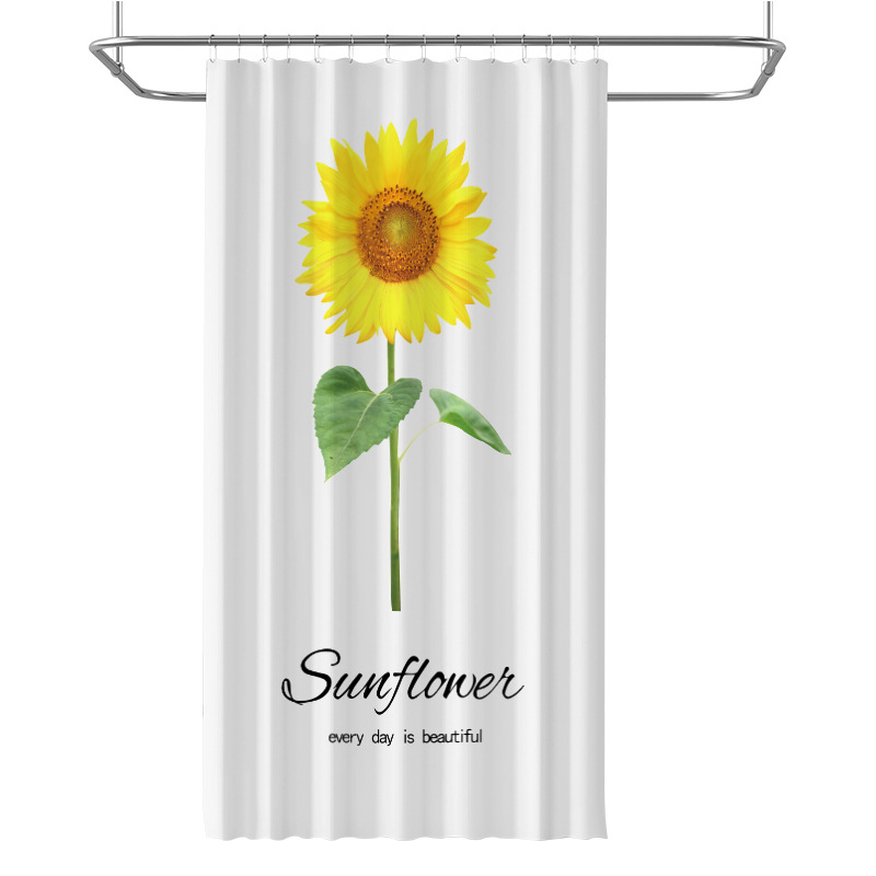 Small Fresh Series Of Household Shower Curtain Bathroom Curtain Hand-Painted Waterproof Shower Curtain Manufacturers Direct Wholesale Item Picture