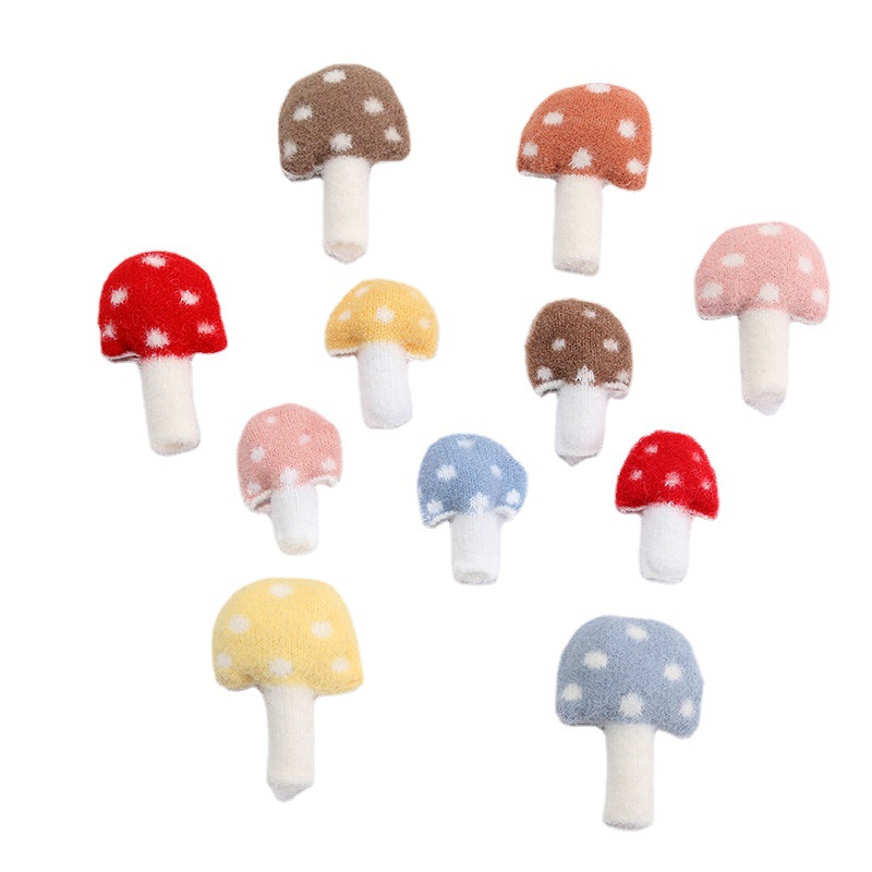 New Color Size Mushroom Stuffed Cotton Doll Plush Brooch Diy Hair Clip Headband Shoe And Hat Accessories Accessories Item Picture