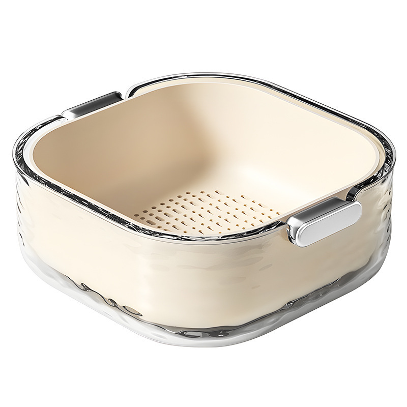 沥水篮/洗理槽/滤水篮塑料/不锈钢压点盆/不锈钢可伸缩沥水篮白底实物图