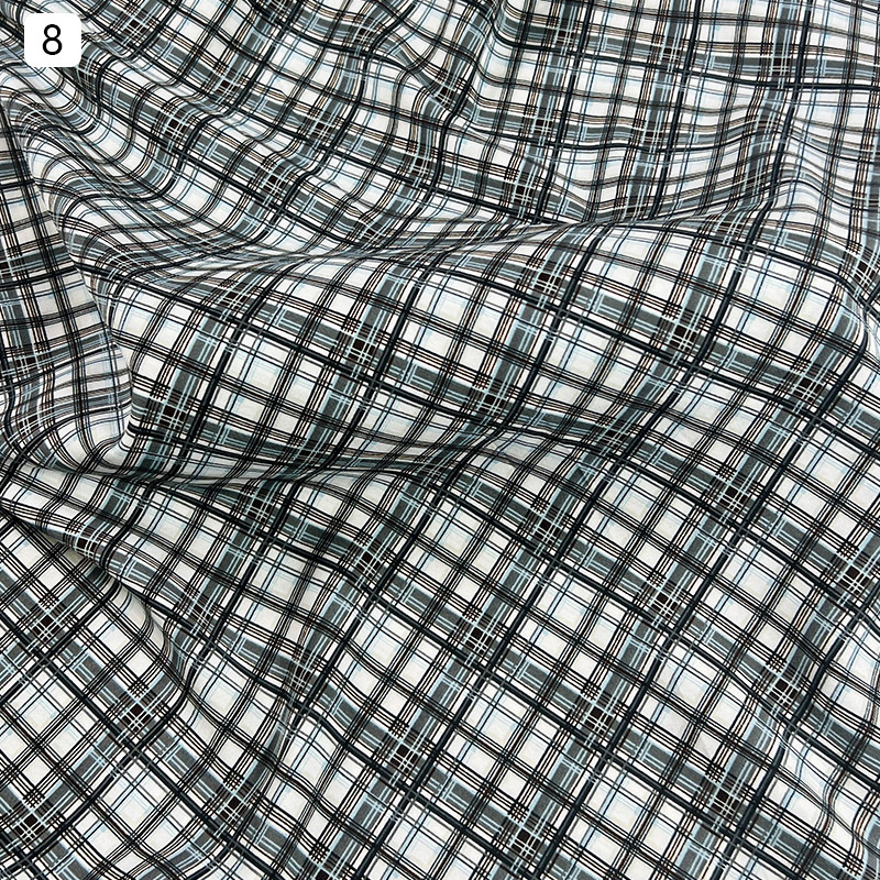 The fabric of the diagonal checkered printed dress has small checkered patterns on all four sides. It is a knitted fabric for export clothing, T-shirts, accessories and bags pic 15