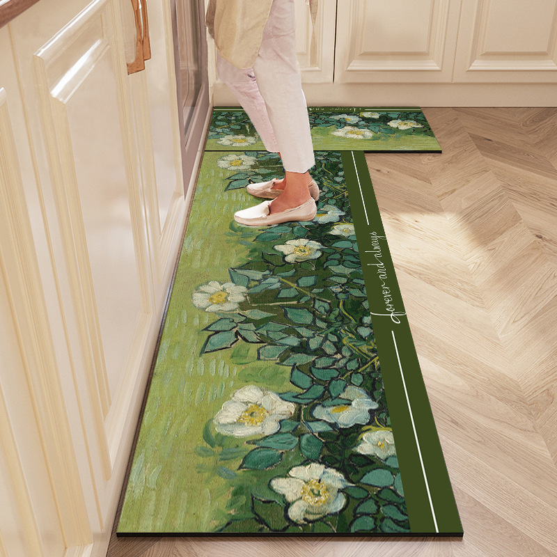 硅藻泥新款组合厨房地垫吸水吸油脚垫防滑耐脏地毯长条可擦门口垫详情图1