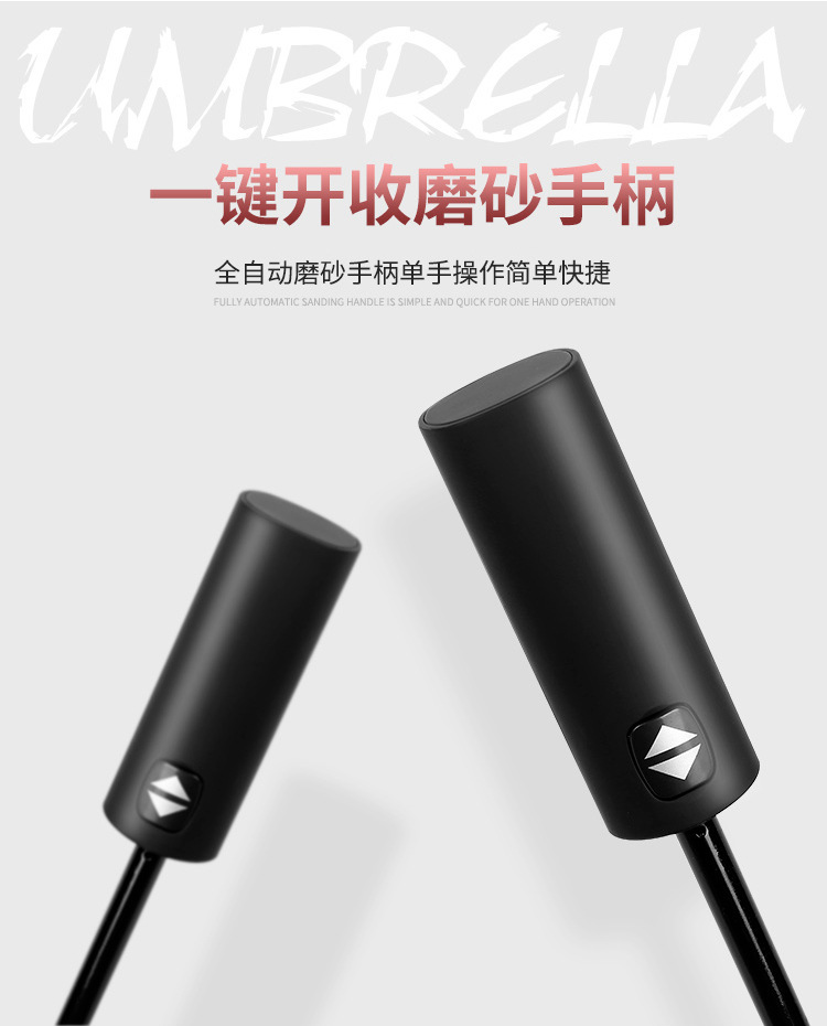 自动商务伞雨伞三折加大防风黑胶防晒伞商务礼品伞加印LOGO广告伞详情6