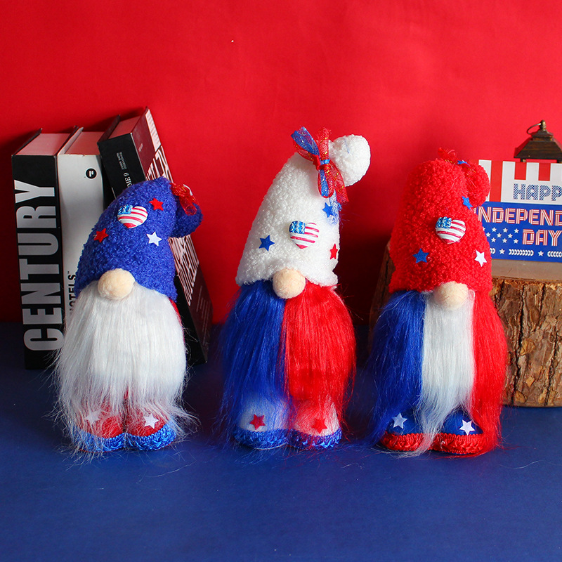 Hong Kong new American festival Independence Day top hat no face forest old man doll standing posture beard old man dwarf full figure