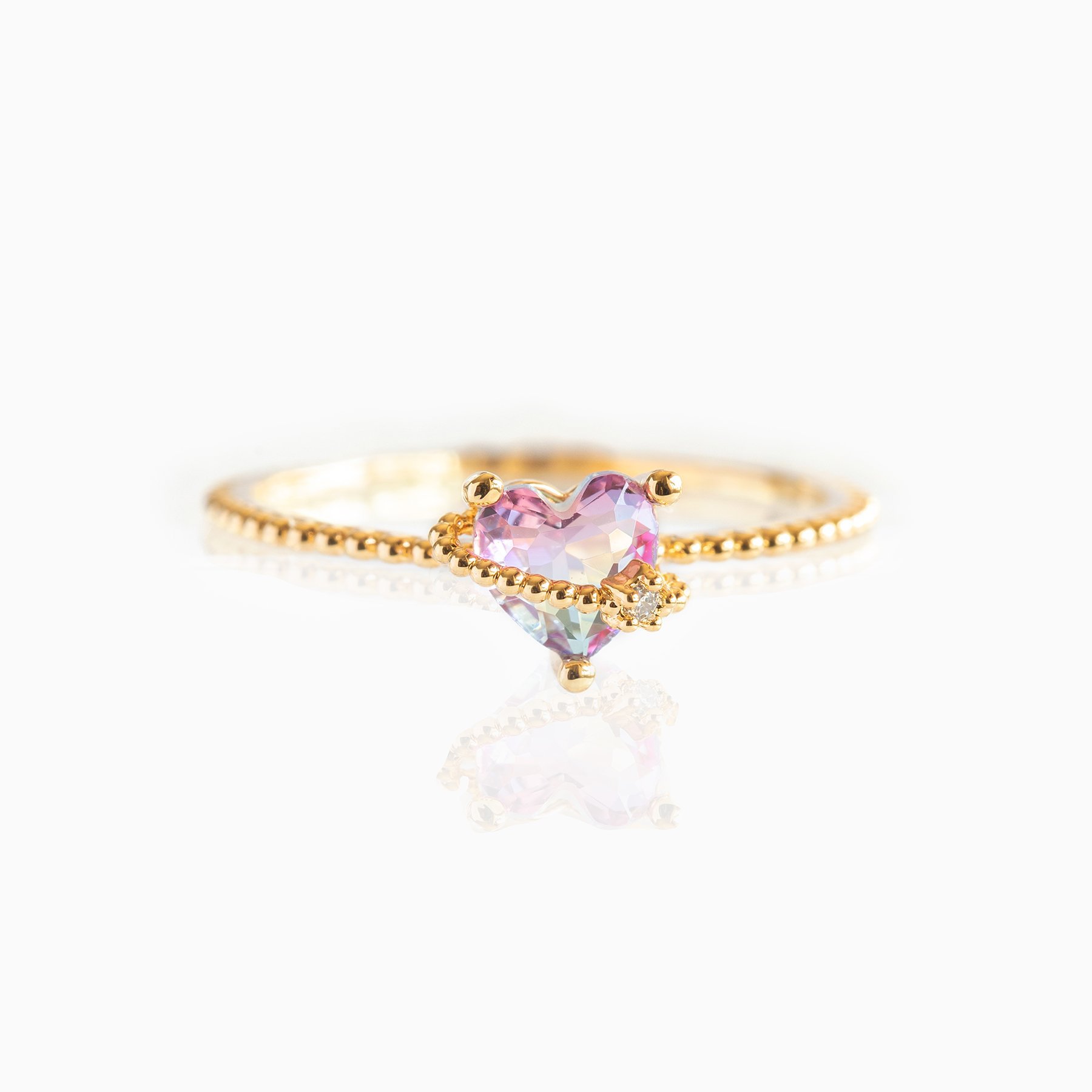 Cross-border jewelry: Popular INS colored zircon rings, bear heart, flower, butterfly rings, jewelry for women Item Picture