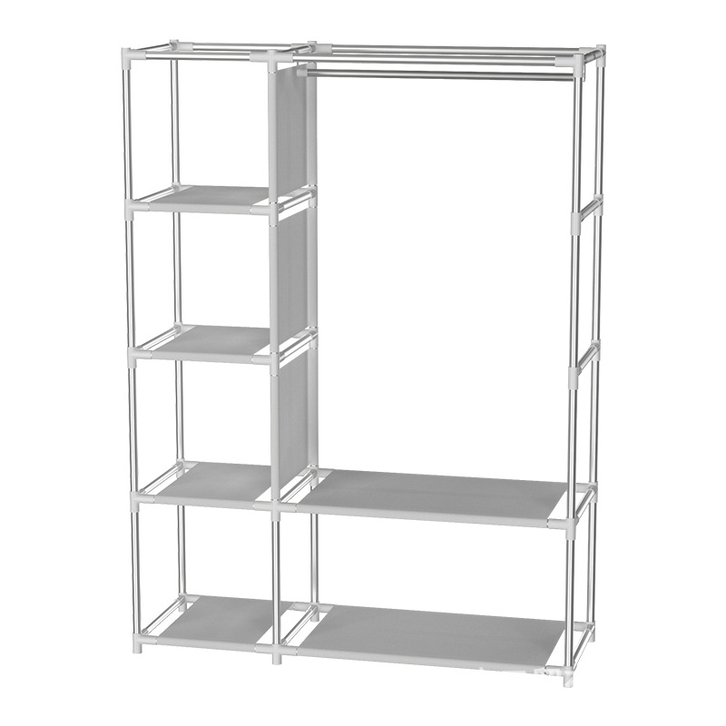 Simple Wardrobe Fashion Non-Woven Dustproof Storage Wardrobe Hanging Wardrobe Hanger Steel Frame Folding Economic Storage Rack Item Picture