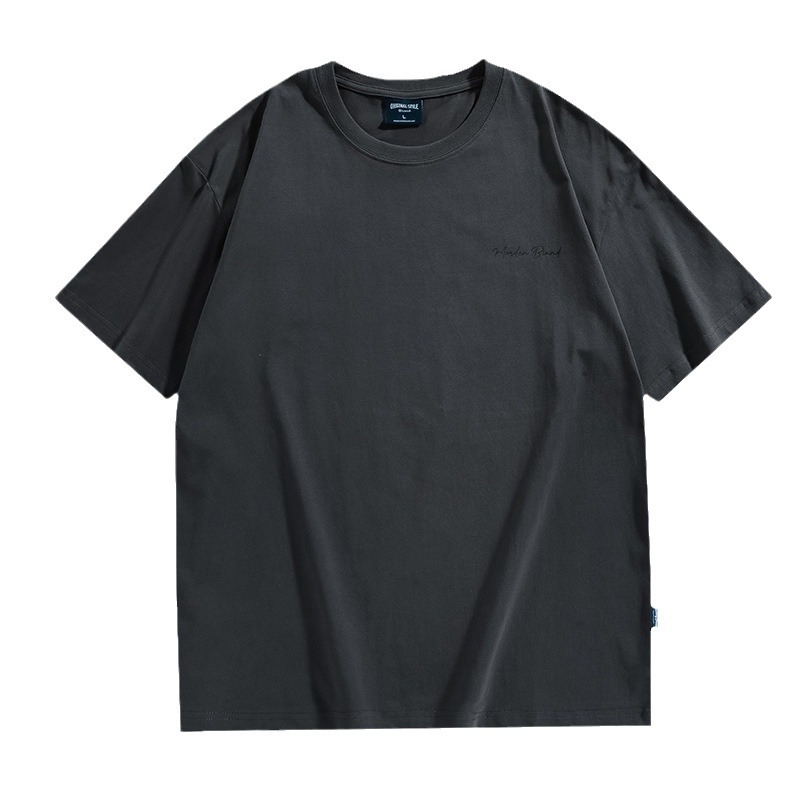 Furukawa Men's Wear: A heavyweight 260g short-sleeved men's loose, retro and versatile student pullover base layer top Item Picture