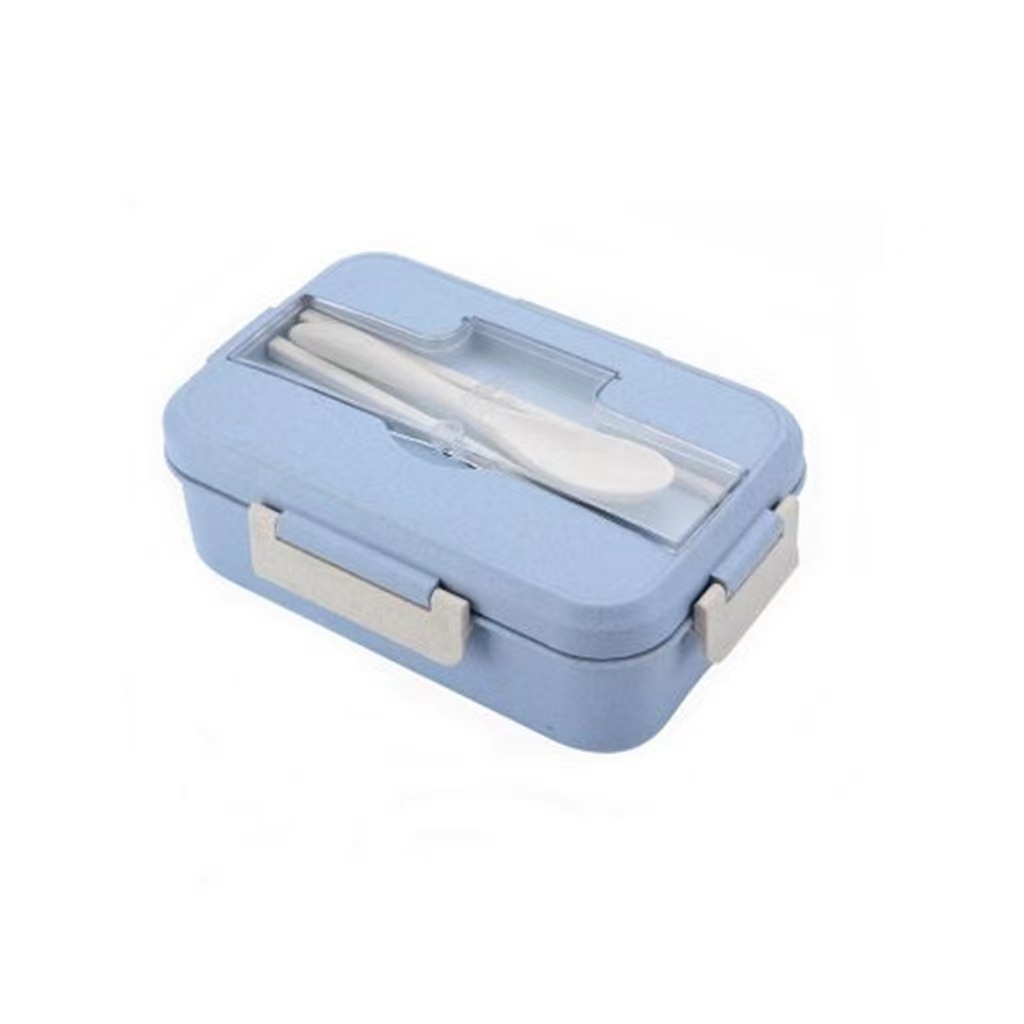 Wheat straw lunch box, Japanese bento box, household fresh-keeping box, microwave multi-compartment insulated bento box, student lunch box Item Picture