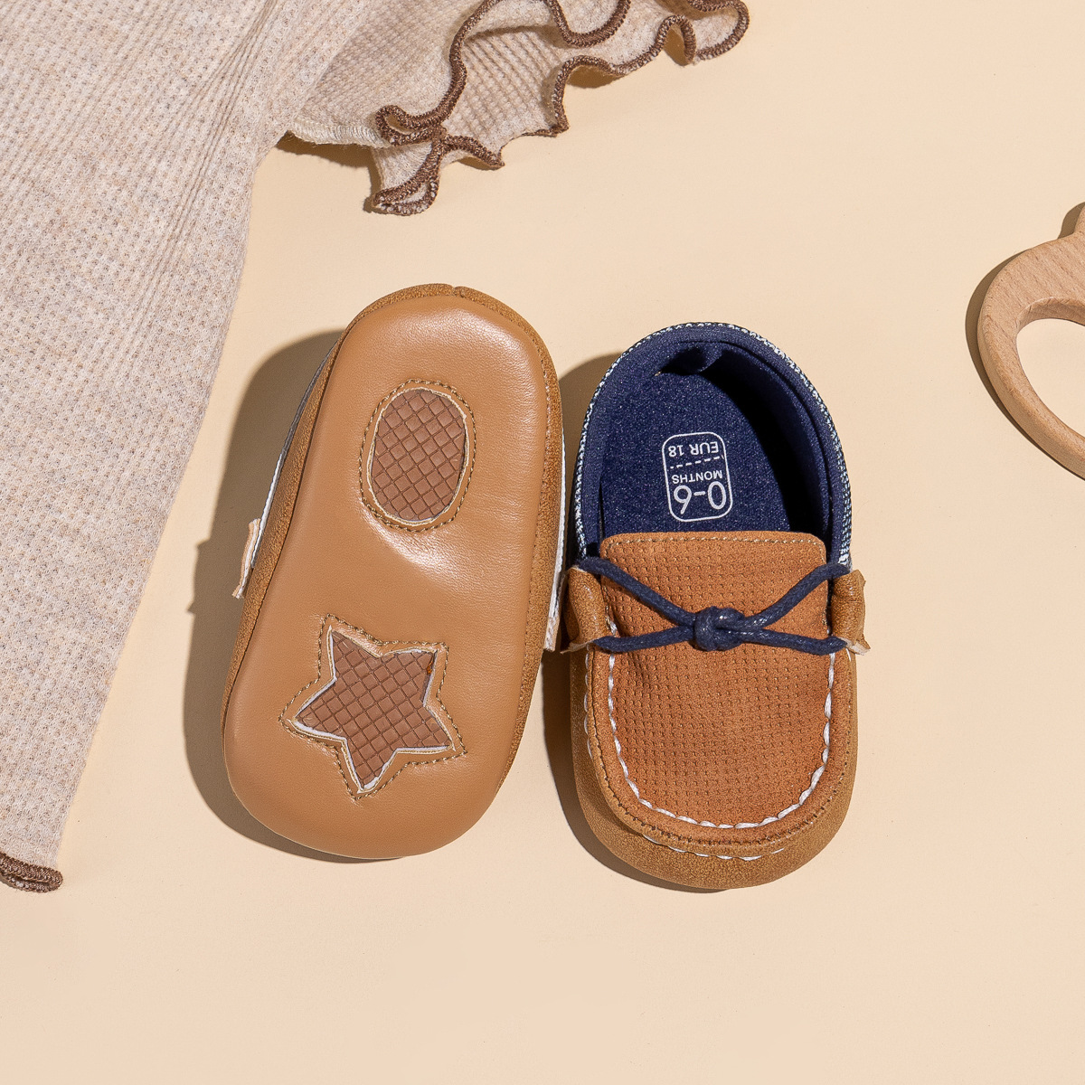 2025年新款男婴防滑豆豆鞋室内软底一脚蹬学步鞋baby shoes详情图3