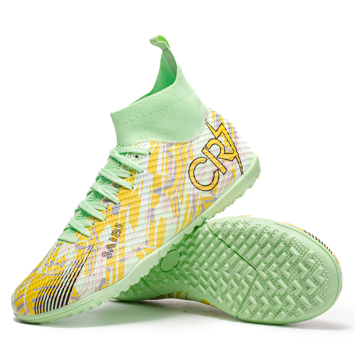 跨境新款高帮足球鞋男女AG长钉TF碎钉人造草地比赛足球鞋现货批发详情7