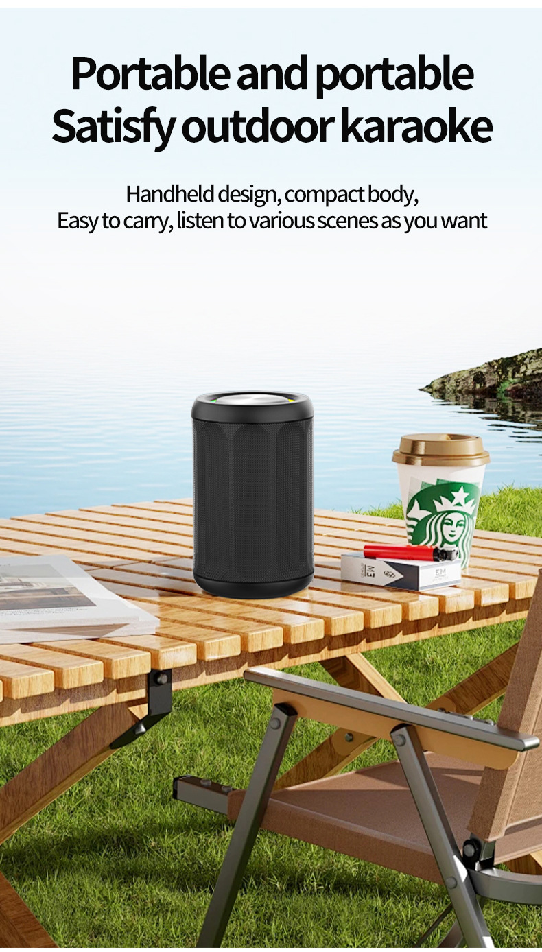 2025跨境新款迷你布艺蓝牙音箱无线TWS互联立体声便携式炫彩音响详情7