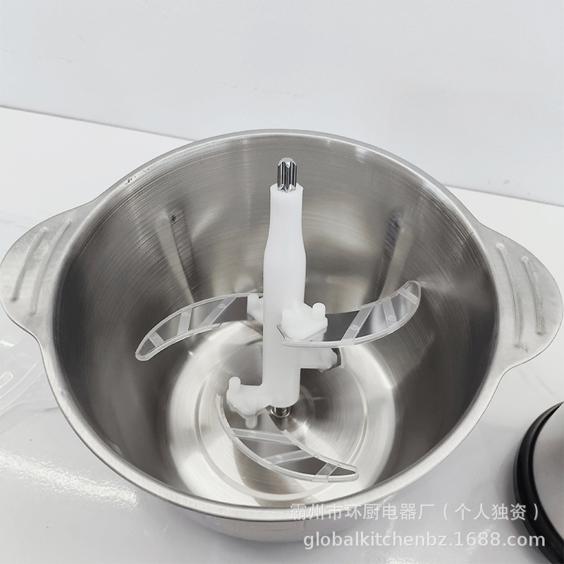 3.5L Foreign Trade Cross-Border Household Multi-Functional Stainless Steel Cup Meat Grinder, European Plug With Handle Stainless Steel Meat Grinder Specification drawing