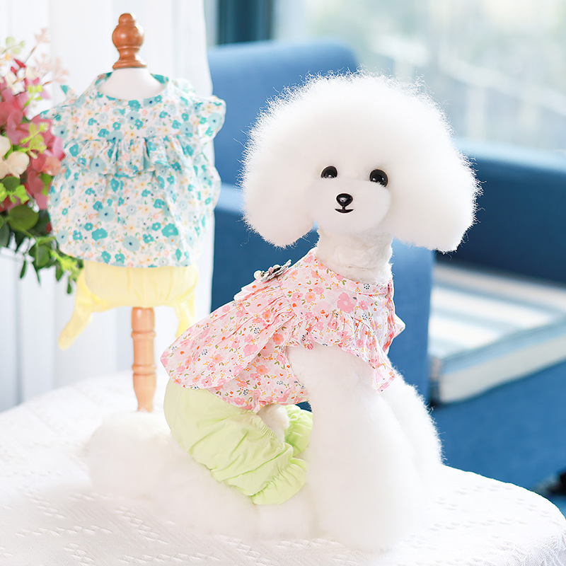 Pet clothing for spring and summer: Thin, comfortable and breathable dog skirts, fashionable and cute small dog clothes, pet clothing Application Scenario