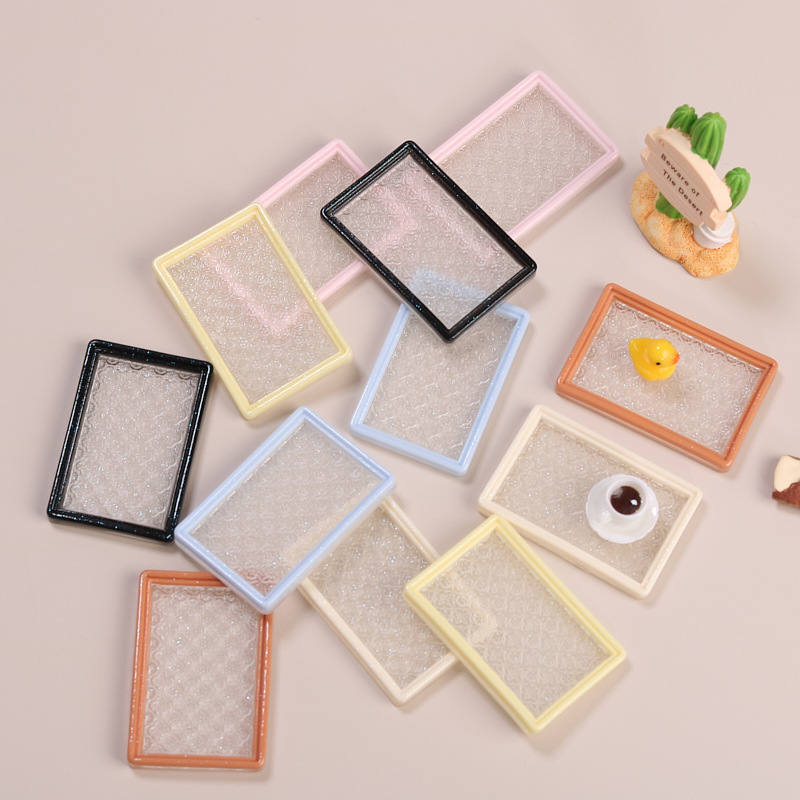 Wholesale resin accessories, fun diy cream glue jewelry, creative small ornaments, transparent square and beautiful plates details Picture