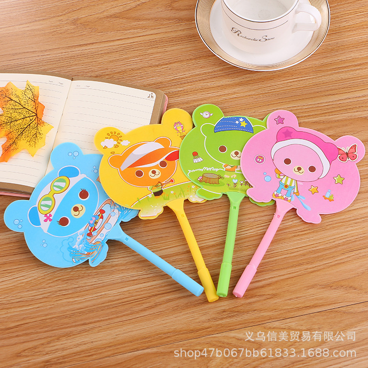 C Creative Cartoon fan Pen, cute learning stationery, fan Ballpoint pen, student prizes, gifts wholesale advertisement LOG
