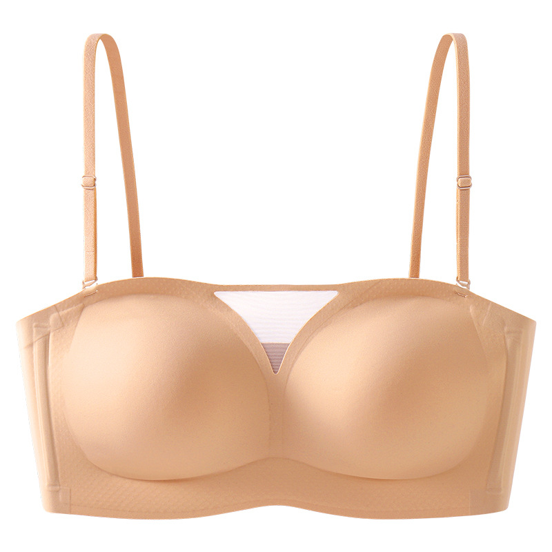 Strapless Underwear Women Summer Thin Small Chest Gathering Without Underwire Bra Spread Chest Non-Slip Invisible Anti-Slip Wrap Chest Item Picture