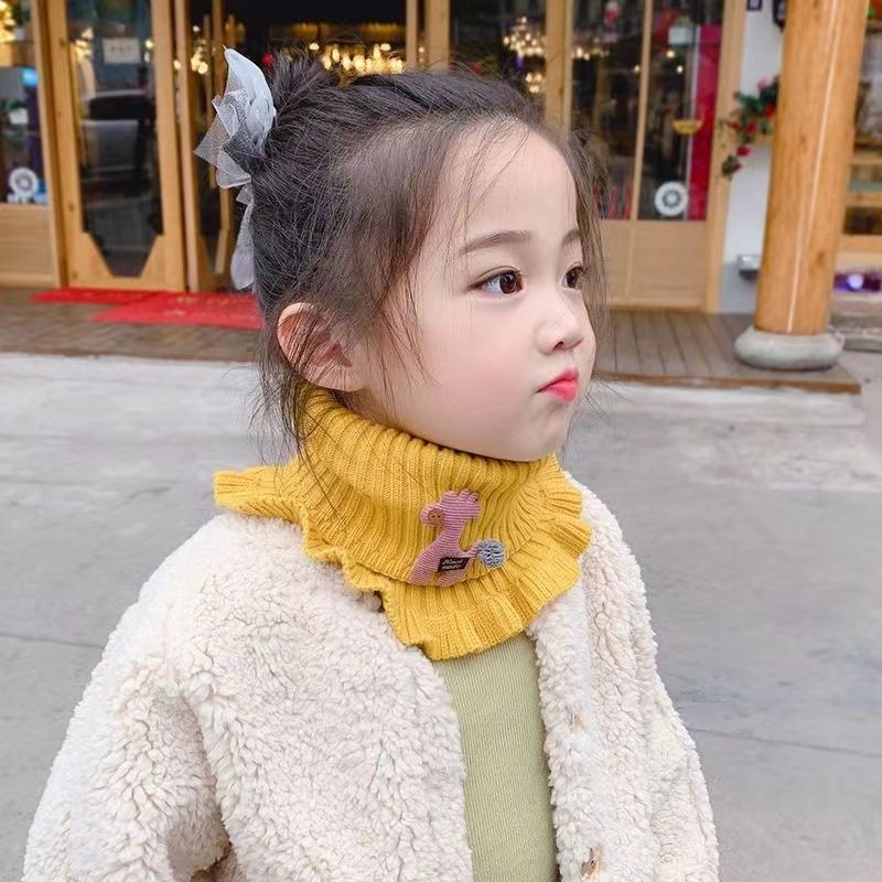 Children's Bib Baby Bib Neck Collar Winter Knitted Warm Scarf For Men And Women Children Cartoon Lace Neck Set Specification drawing
