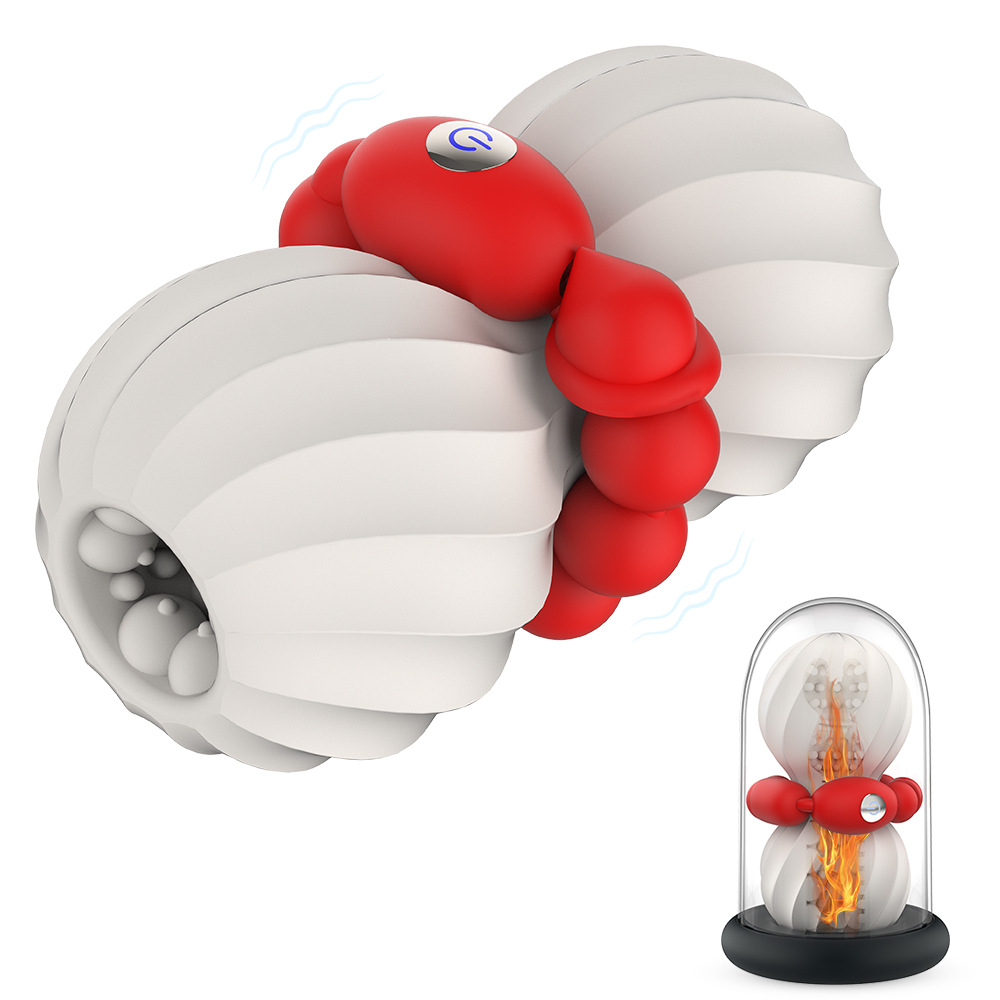 The "Pulling Bead Heating Vibration Airplane Cup" male masturbation and petting training device is an adult sex toy full figure