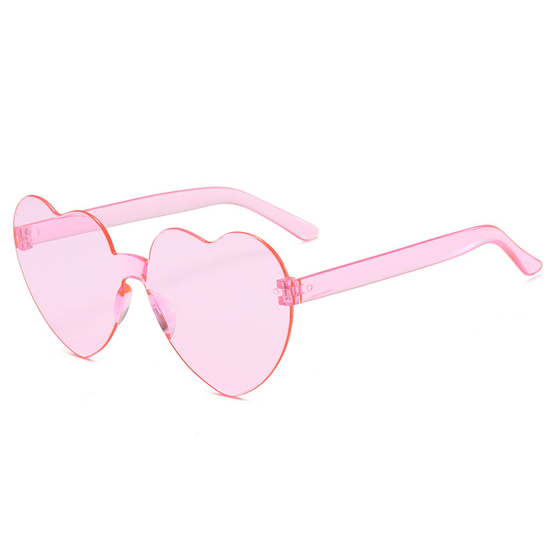 Nuevo crossover moda sin marco amor gafas personalidad degradado meloacón corazón gafas de color red red street shot monster ball glasses Item Picture