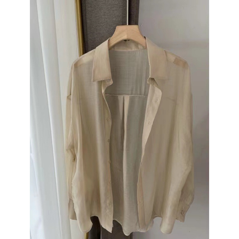 Tensilk Sunblock Shirt For Women Summer Thin Hong Kong Wind Sense Ice Casual Shirt Temperament Loose Top Coat Amazon Item Picture